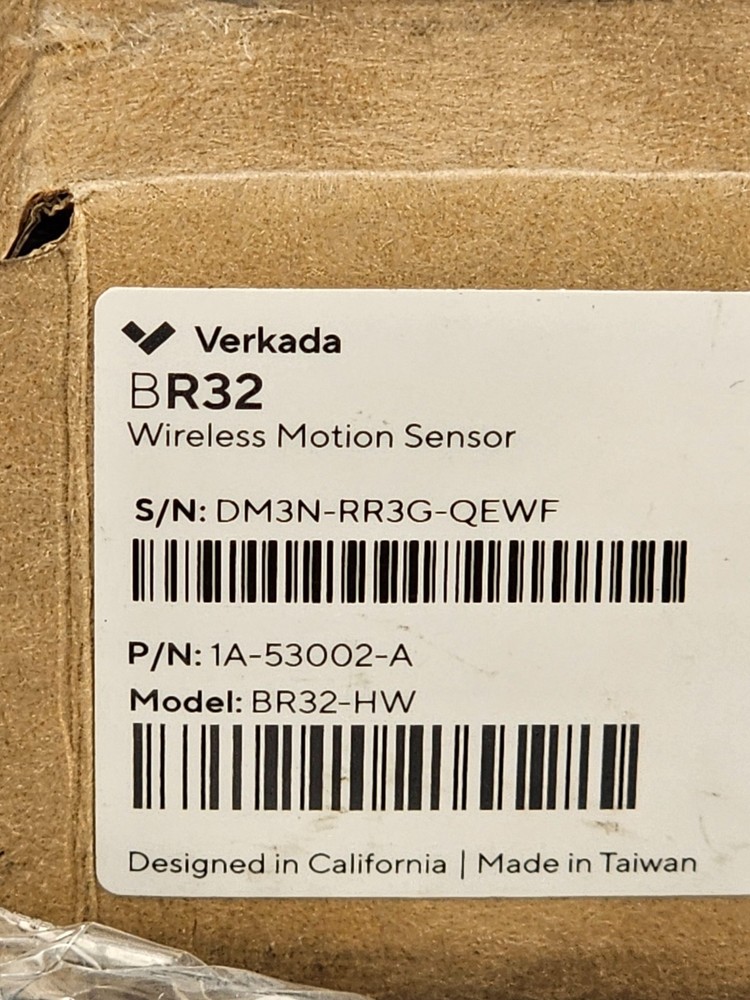 Verkada BR32 1A-53002-A White Wireless Motion Sensor BR32-HW