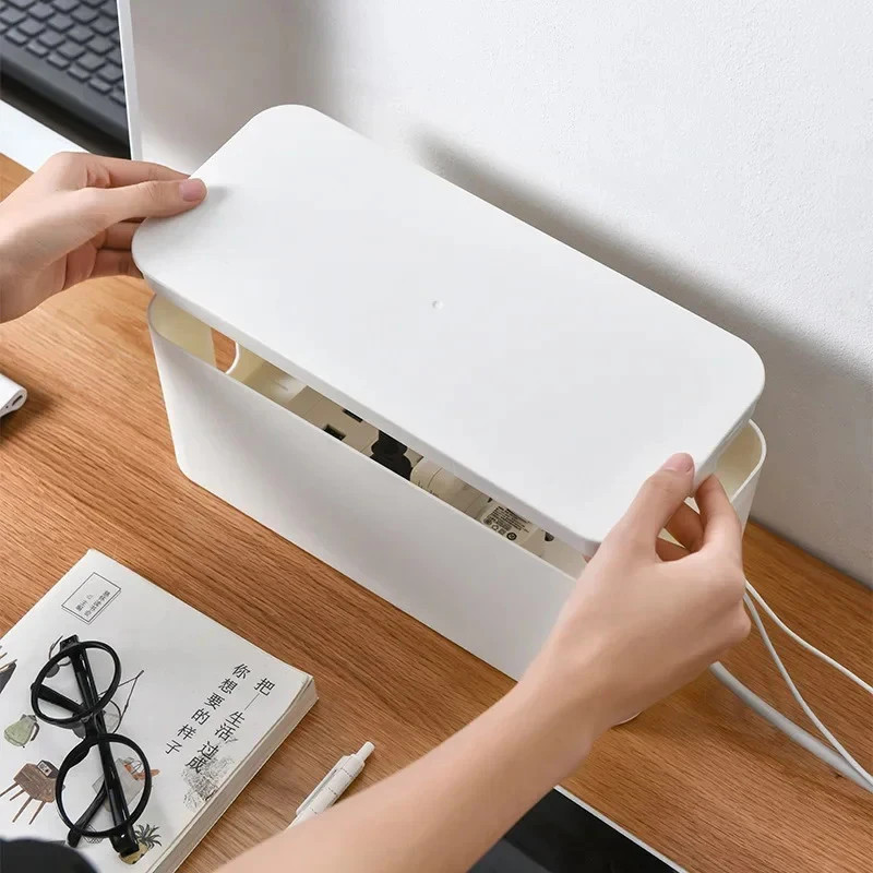 Cable Management Box Power Strip Storage Dustproof Organizer Case