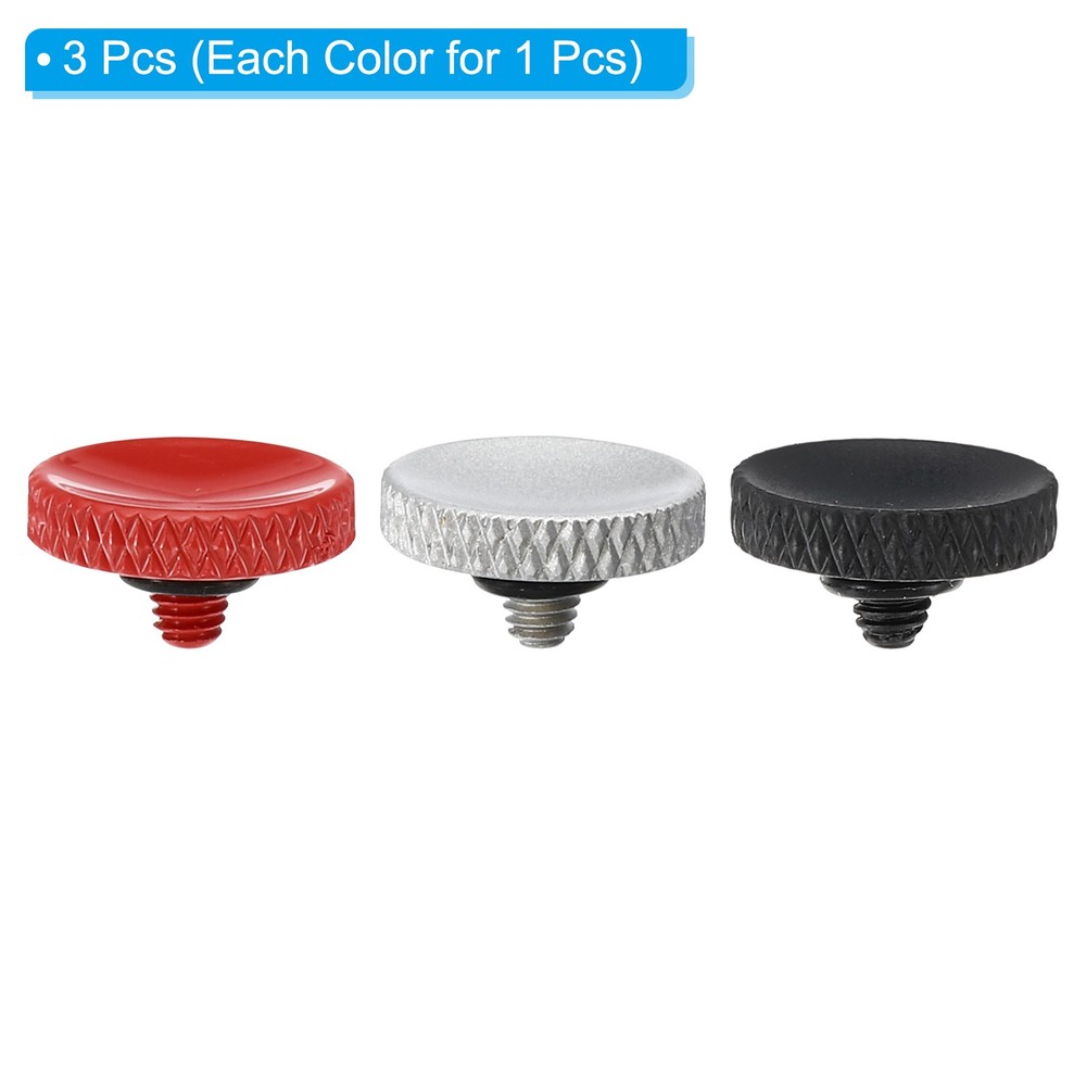 3pcs Camera Shutter Button Shutter Release Button Knurled Red Silver Matte Black