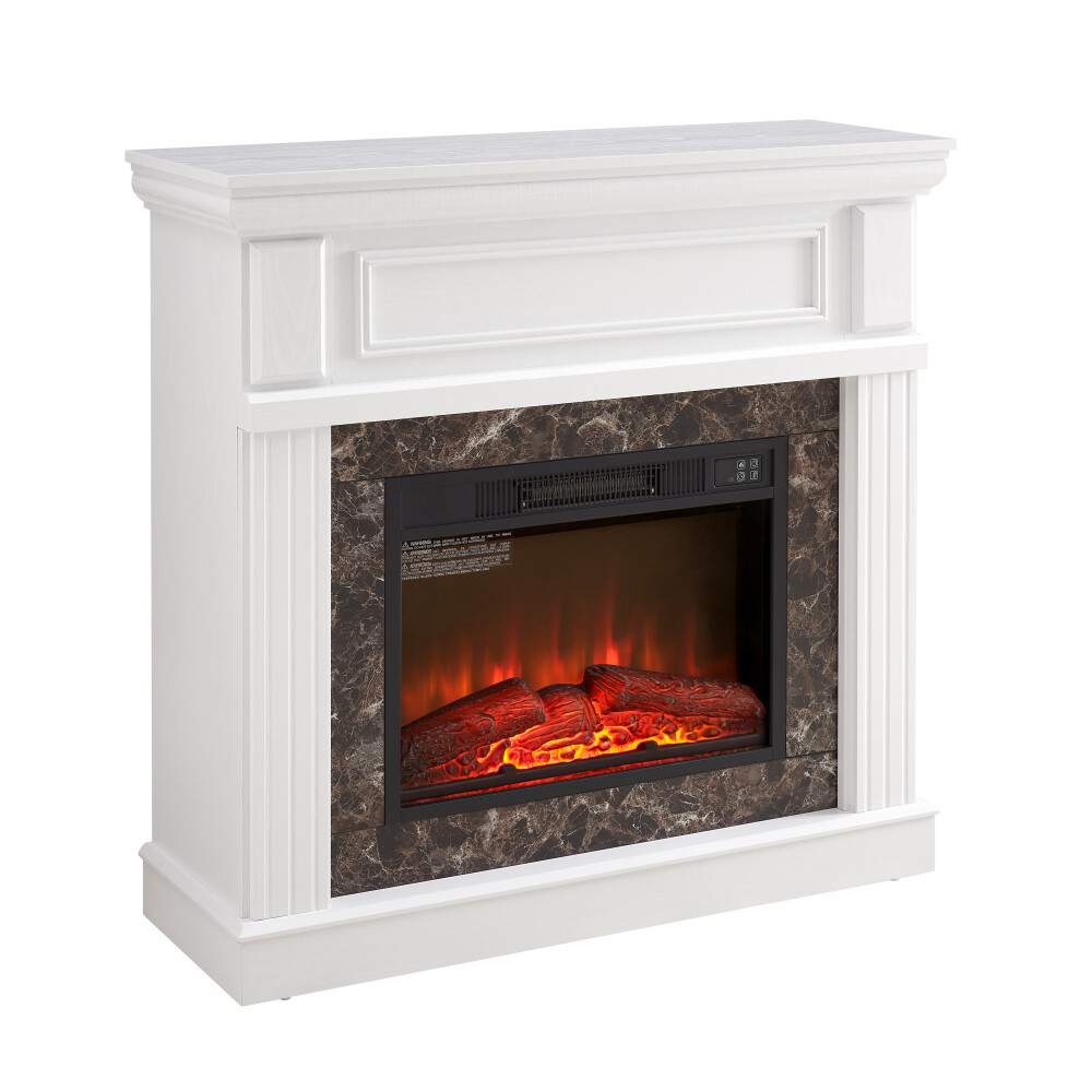 Electric Fireplace with Mantel with 23" Fireplace Insert, Adjustable Flame