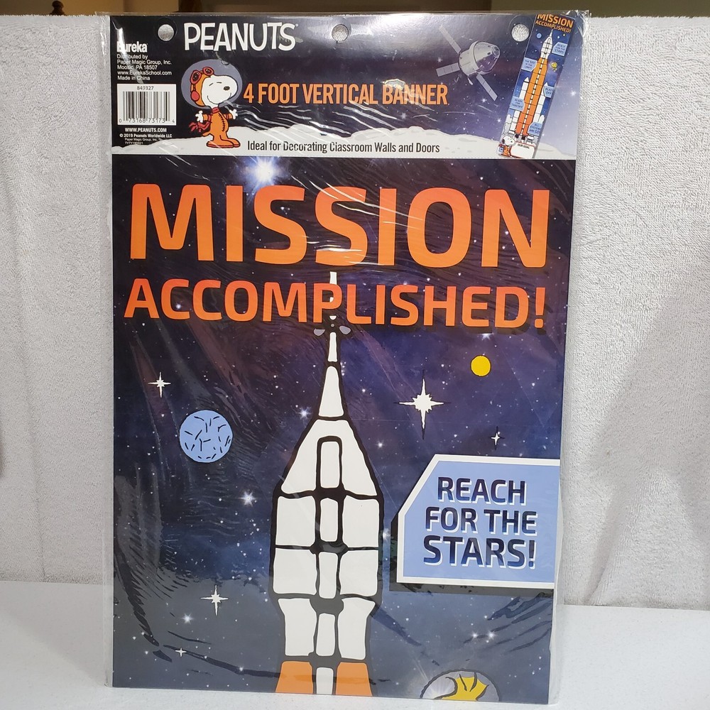 Eureka Peanuts Snoopy Mission Accomplished Classroom Goal Progress Tracker 4ft