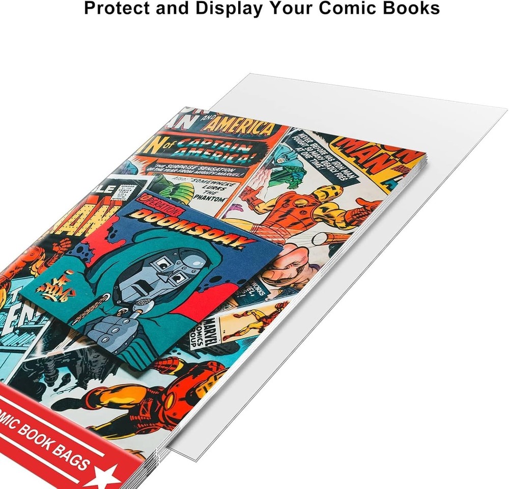 Clear Protective Comic Book Bags & Boards - 100ct Reusable Collection Accessory