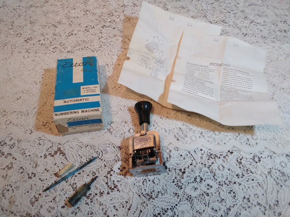 Vintage Ertan Model 188 Automatic Numbering Machine Stamp