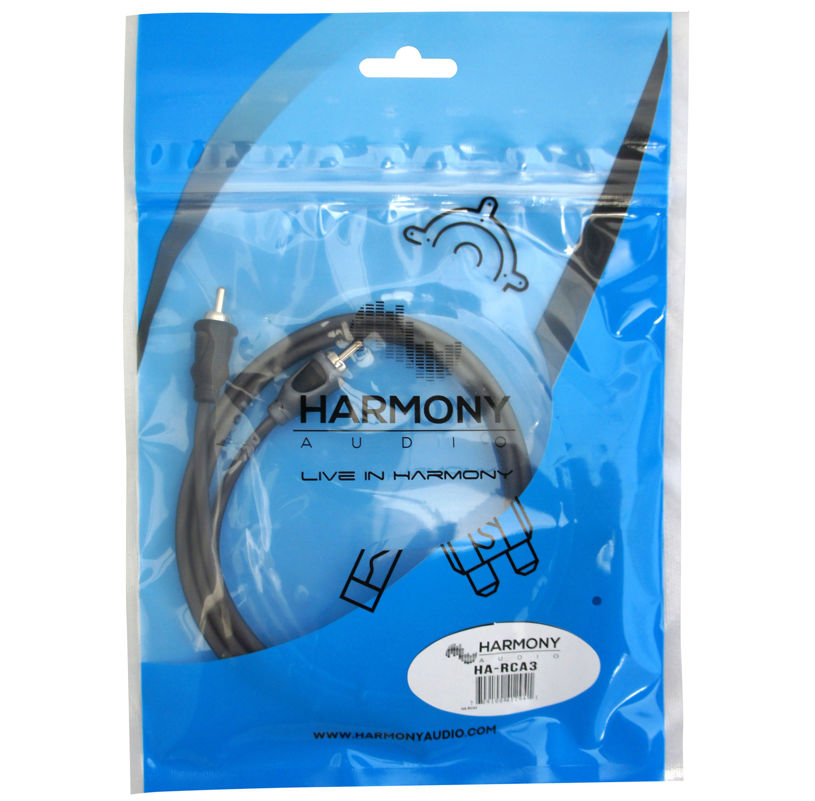 Harmony Audio HA-RCA3 Car Audio 2 Channel Stereo 3 Foot Twisted Pair RCA Cable