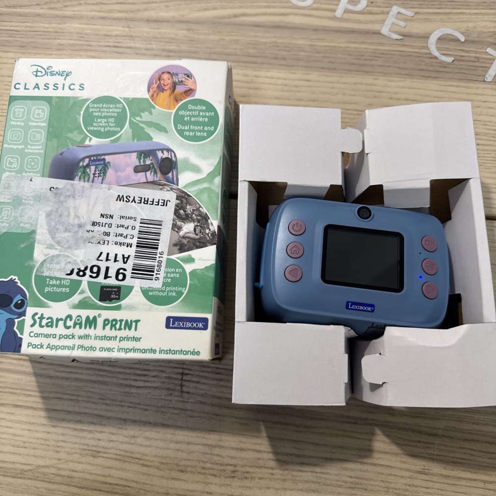 Lexibook, Disney Stitch, StarCAM Print, Camera pack with instant printer￼