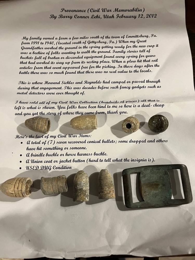 Civil War Artifacts with Provenance