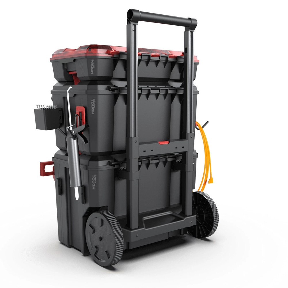 Stackable Toolbox Heavy Duty 3 Piece Modular Rolling System Equipment Storage