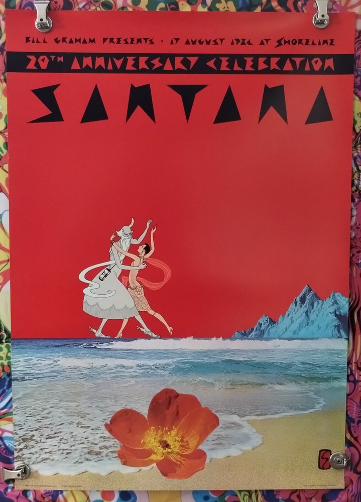 Santana 20th ANNiVerSarY CeLebration BiLL Graham PreSentS 1986 PoSter