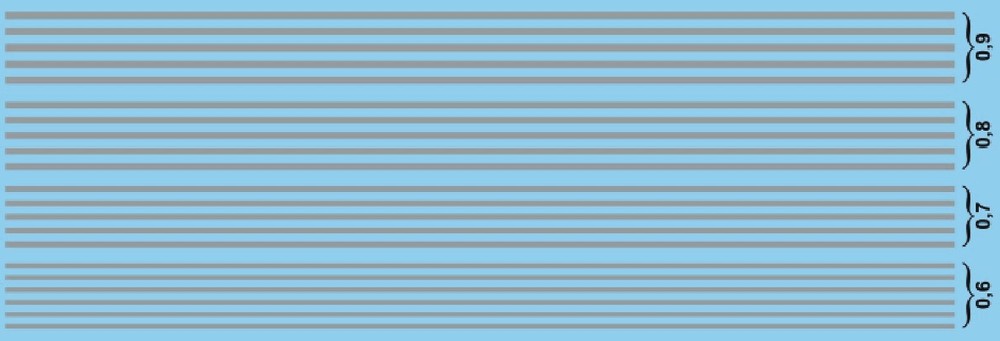 Stripes Silver 0.6-0.9 mm 1:32 Decal Decals