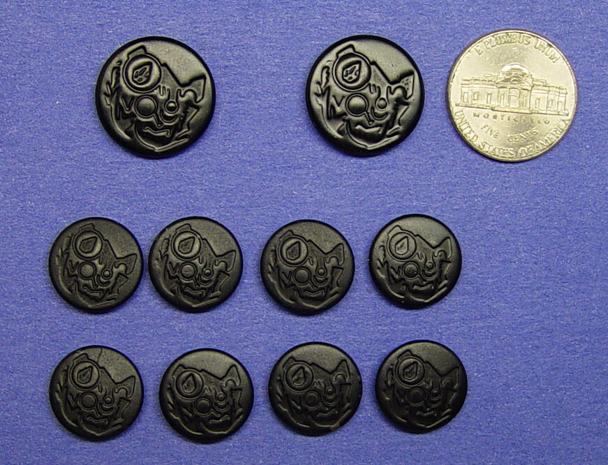 VOLCOM Replacement buttons 10 Anodized Effect 2part metal Buttons good used cond