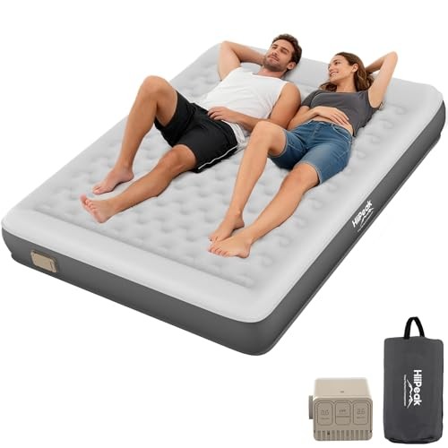 Air Mattress Bed with Removable Multi-function Air Pump, Self Inflatable Queen