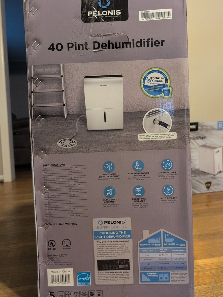 Pelonis 40-Pint Dehumidifier