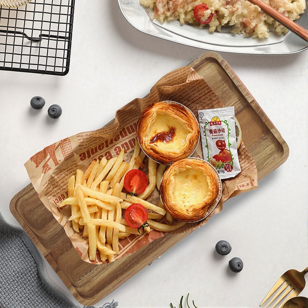 Solid Acacia Wood Serving Trays 14 X 7 Inches Rectangular Wooden Serving Platt