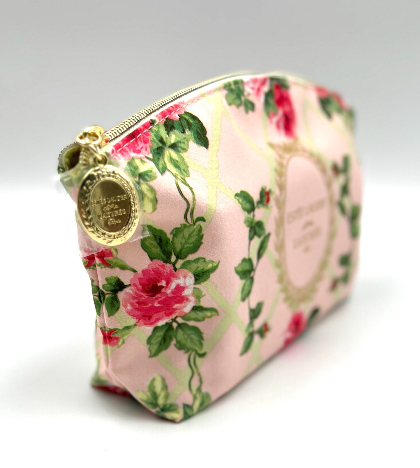 3 Bags: Estee Lauder Rose In Great Taste Flower Print Makeup Bag with Zipper