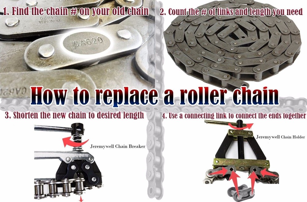 Jeremywell 50-2 Double Strand Roller Chain Offset Link (4 Pieces)