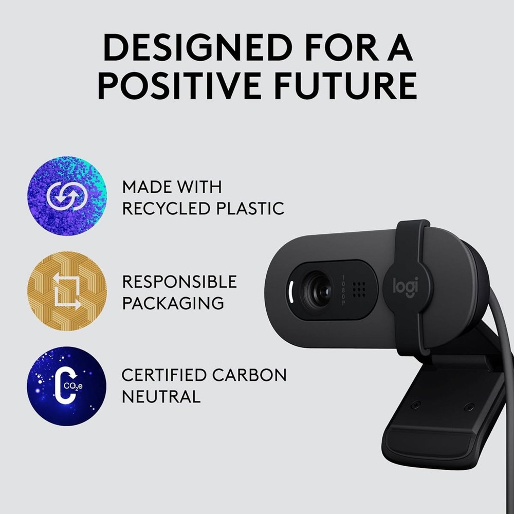 Logitech Brio 105 2MP Full HD Webcam, Graphite