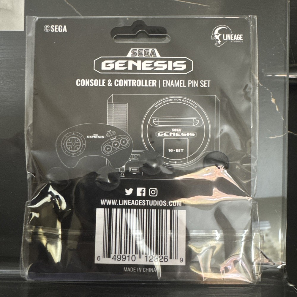 Sega Genesis Console & Controller Enamel Pin Set