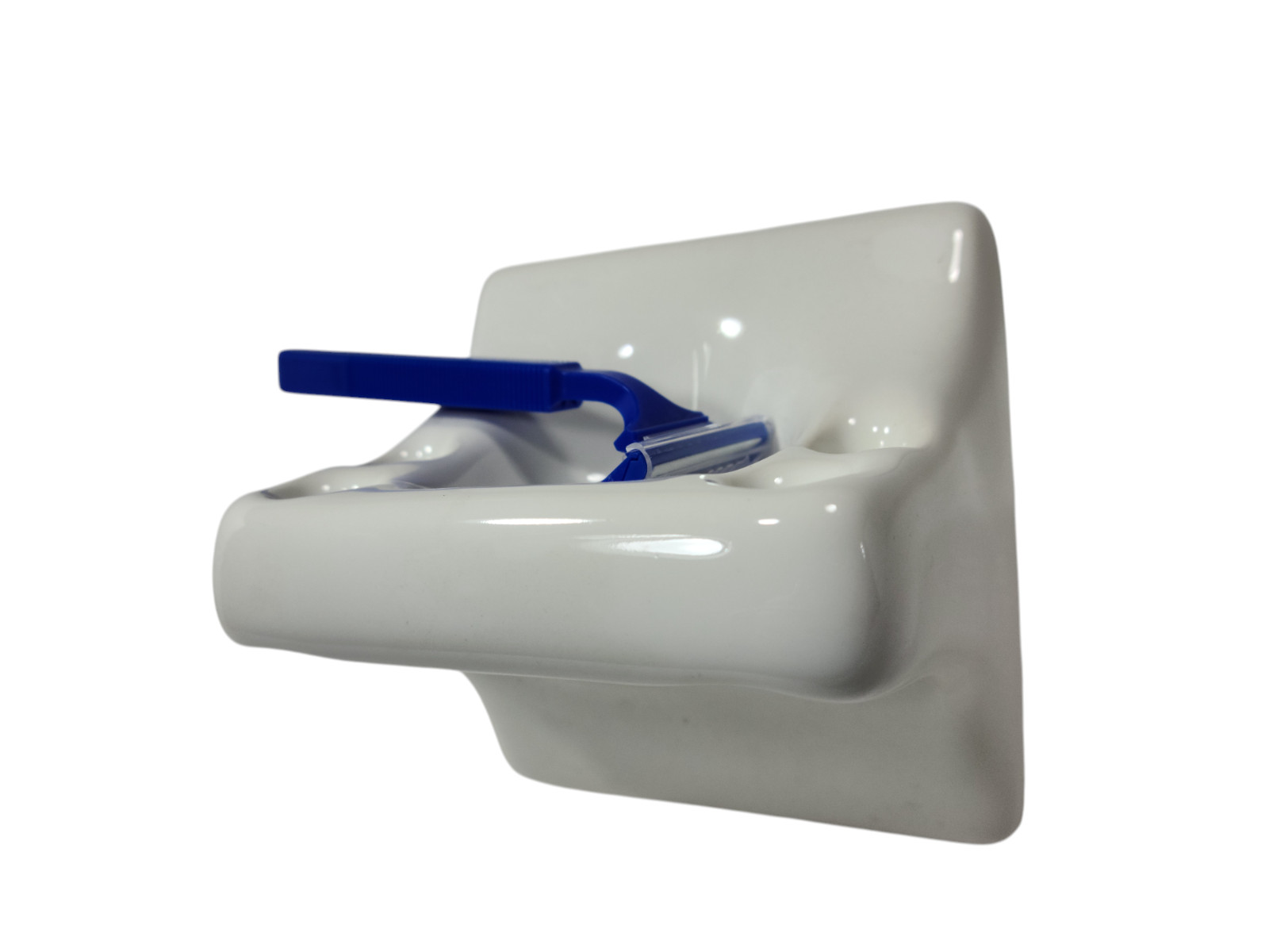 Vintage Bright White Ceramic Toothbrush Holder Tumbler Cup Tray Arctic 0190