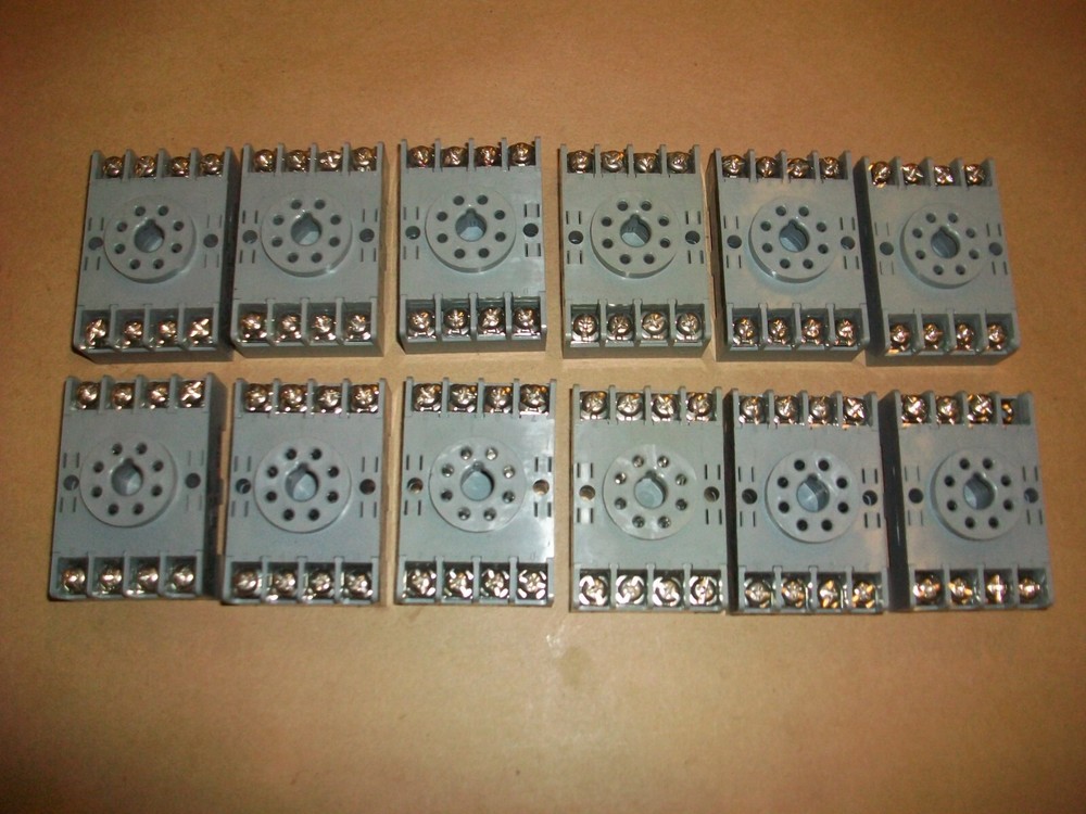 12pc Dayton 5X852E Relay Base Socket   USED