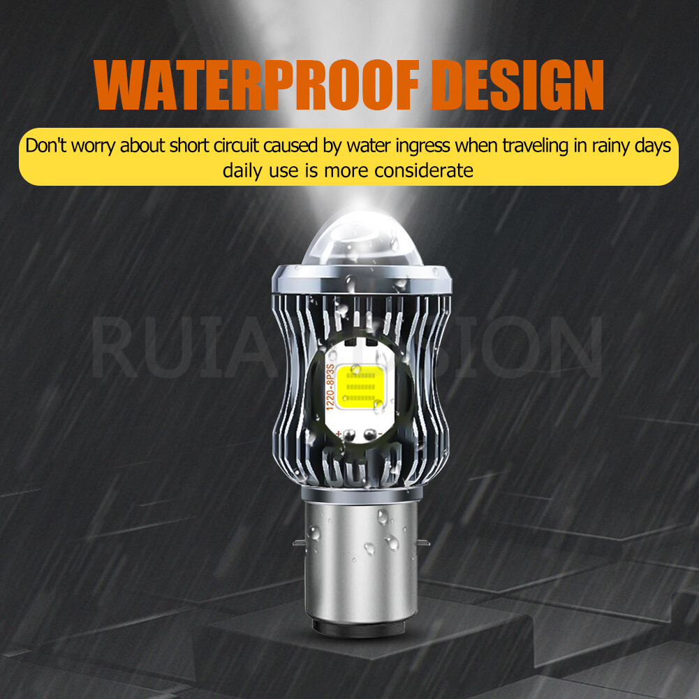 1pc BA20D H6 LED Motorcycle Headlight Bulb S1 S2 Hi Lo Beam DRL Lamp 10-80V