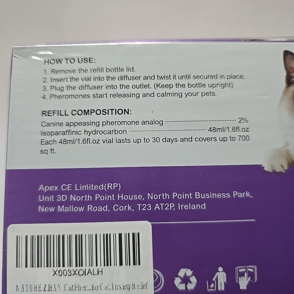 Pabedo Cat Calming Pheromone Diffuser Kit w/ 2 Refills 48ml 60 Day