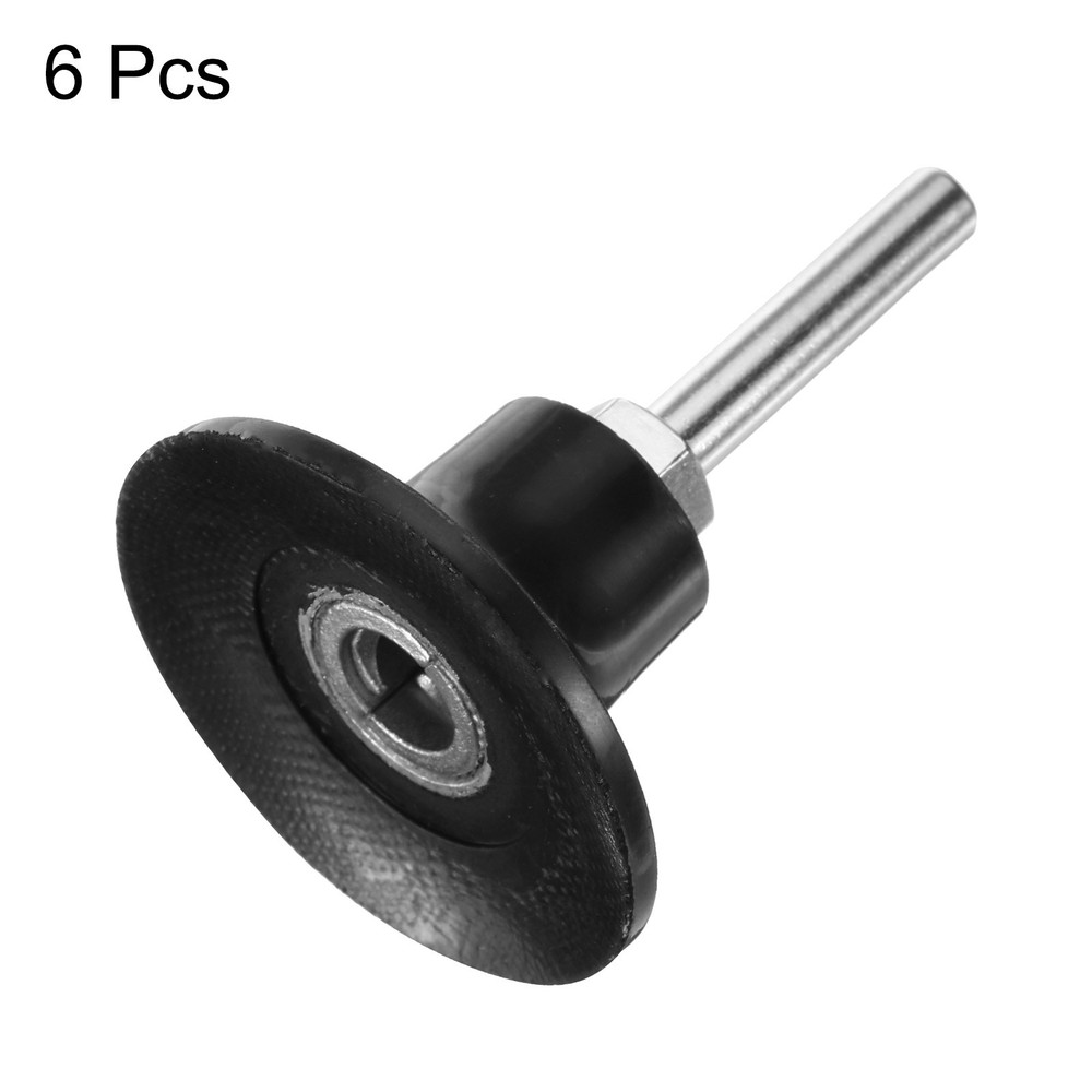 6Pcs 2" Disc Pad Holder Quick Change Discs 1/4" Shank Mandrel Black