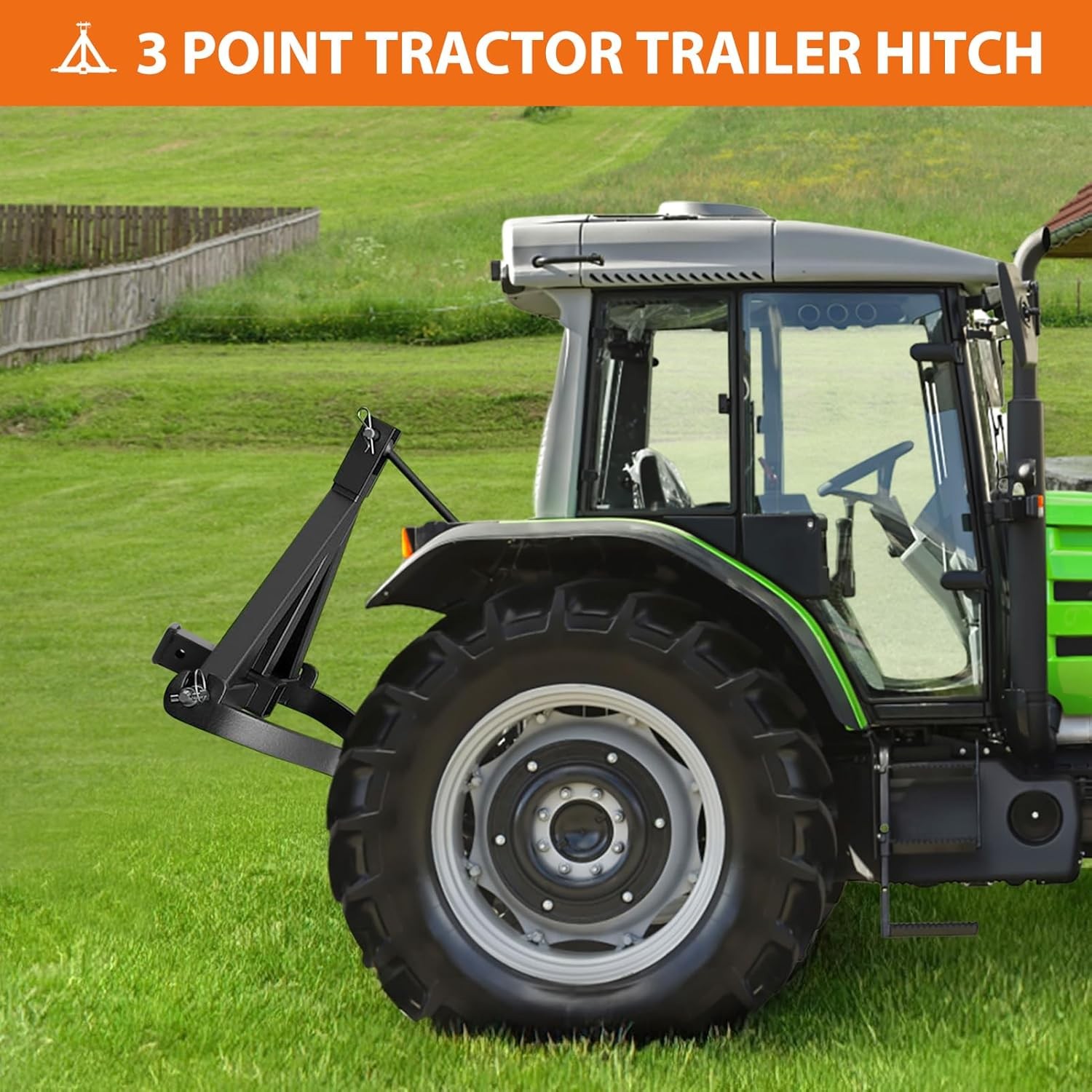 3 Point 3 PT Trailer 2" Receiver Hitch Tow Drawbar Adapter for CAT 1 Tractors US