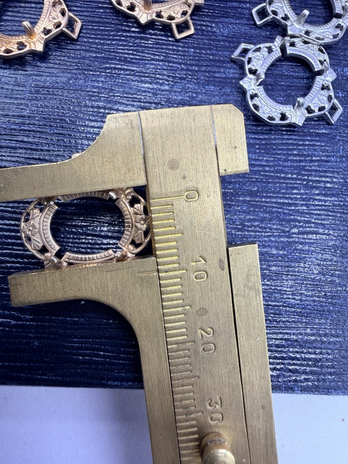 6 Pcs VTG Metal Settings Frame Connectors Findings Filigree Gold Silver 8x10mm