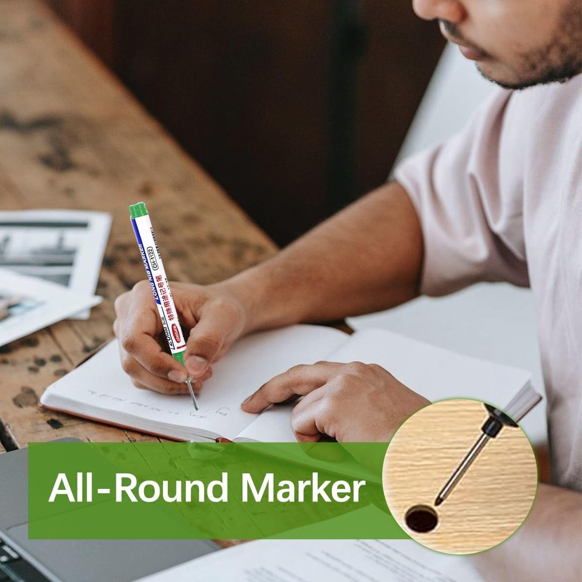 Long Head Deep Hole Marker Pens, 15PCS Long Nib Marker 20mm Quick Dry Waterproof