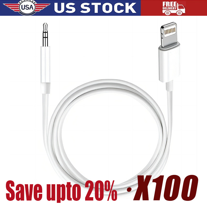 IPhone 7 8 X XR 11 12 13 Pro Max 8 Pin to 3.5mm AUX Audio Car Adapter Cord lot