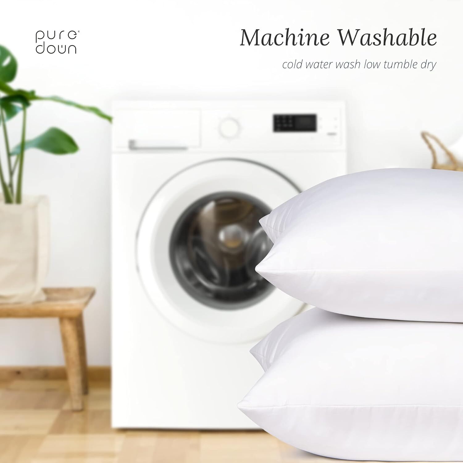 Euro Pillow Inserts 26 x 26 (Pack of 2, White), Down Feather Pillow Stuffer,