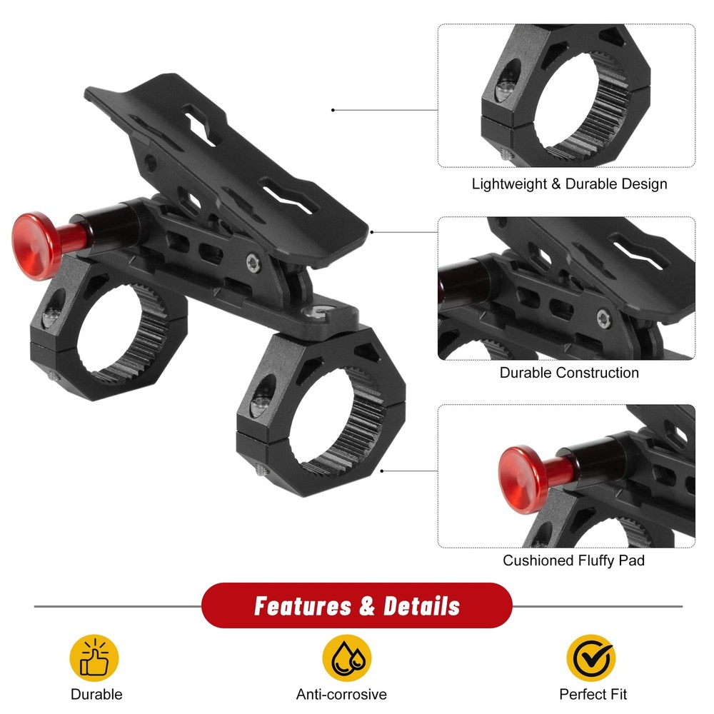 UTV Fire Extinguisher Mount Kit- Quick Release Roll Bar Black 1