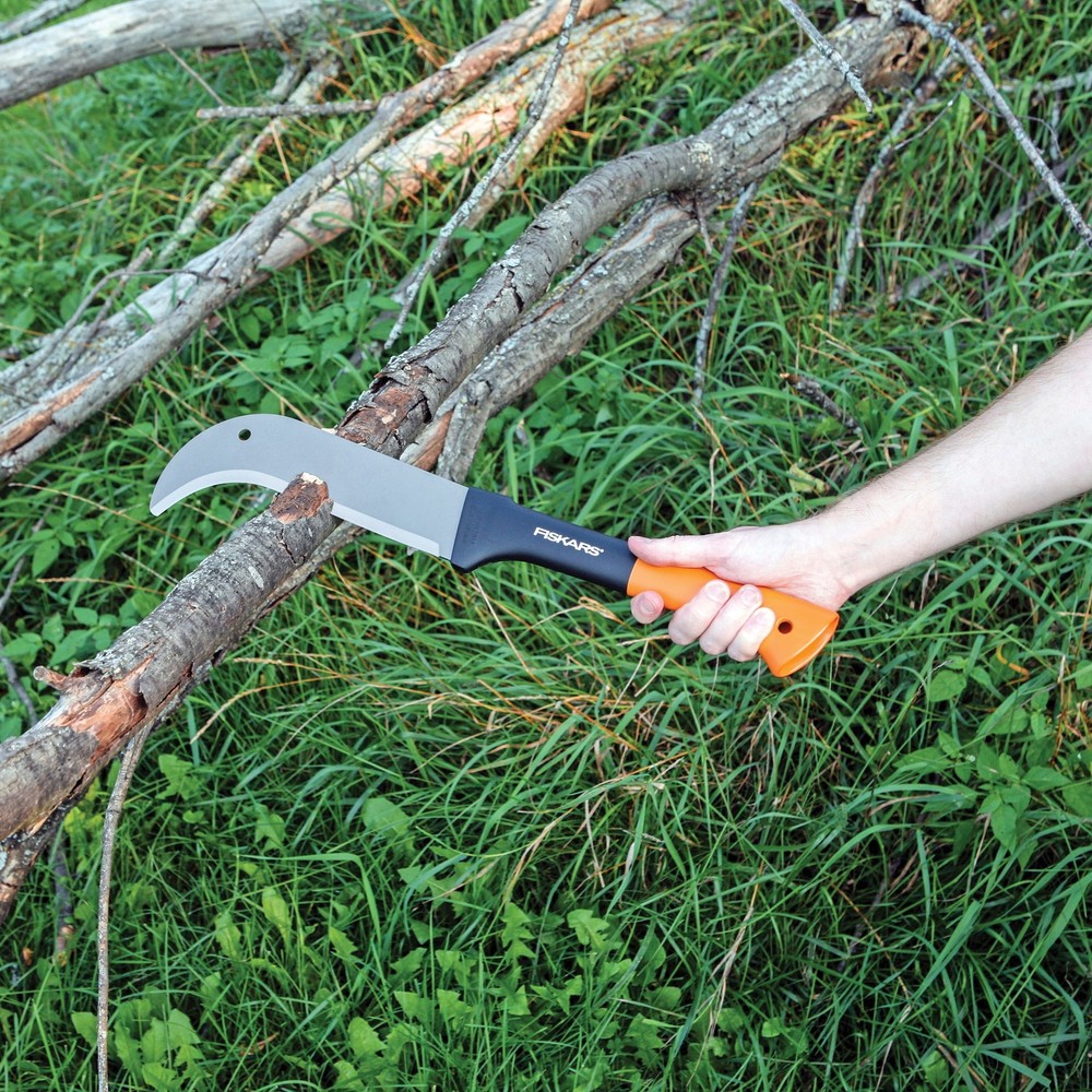 10" Brush Axe with Safety Sheath - Fixed Handle - Black/Orange