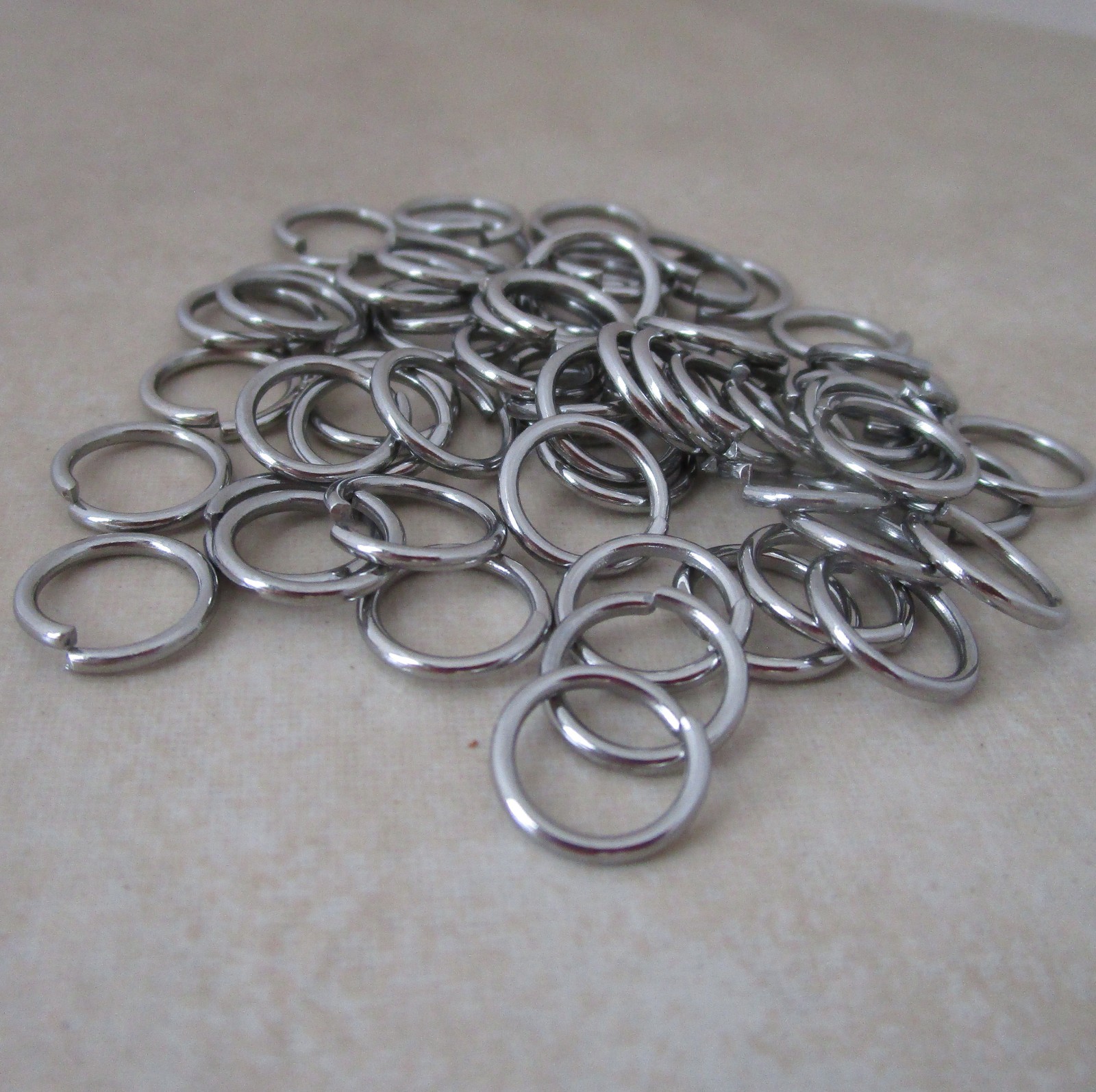 100 heavyweight stainless steel 10mm jump rings 16 gauge hypoallergenic