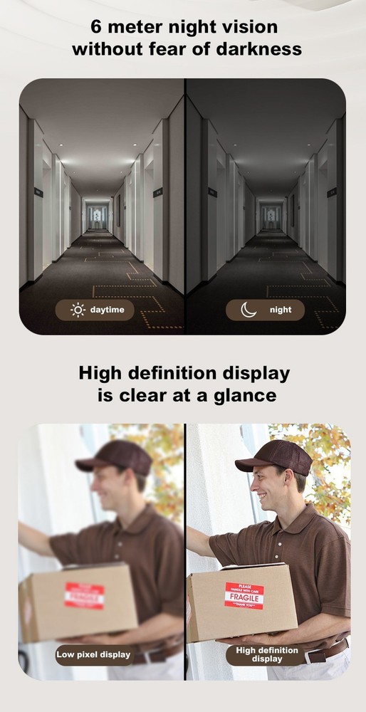 Smart Visual Intercom Video Doorbell PIR Motion + Wireless Chime+WIFI Cloud Save