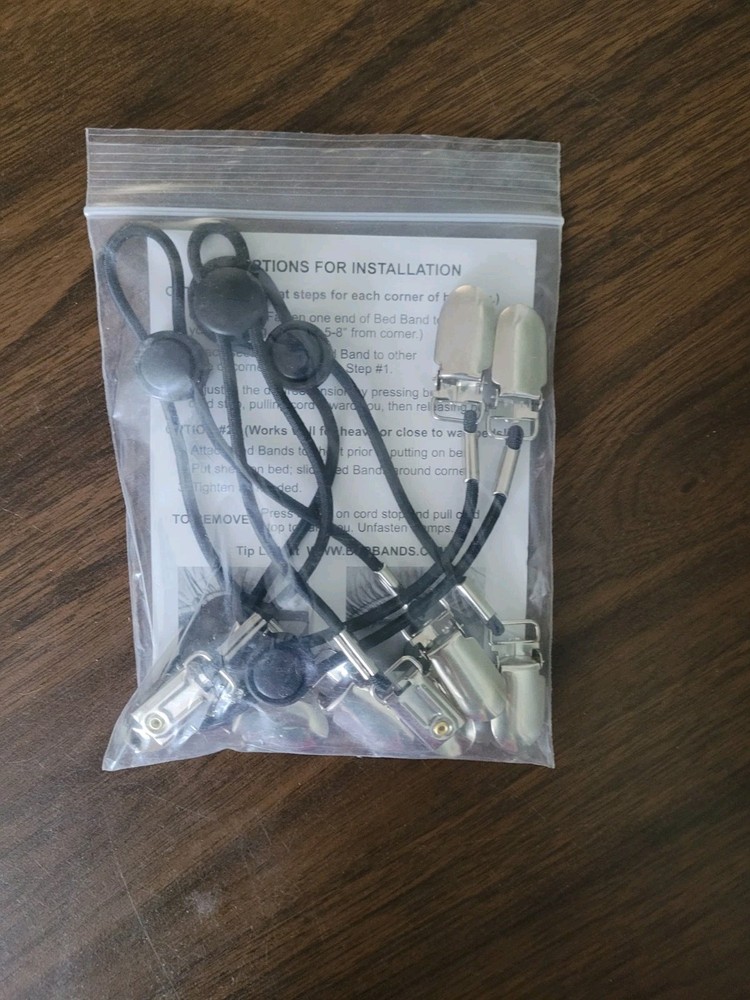 Bed Band Bed Sheet Holder - Black 4 pack Sheet Accessory