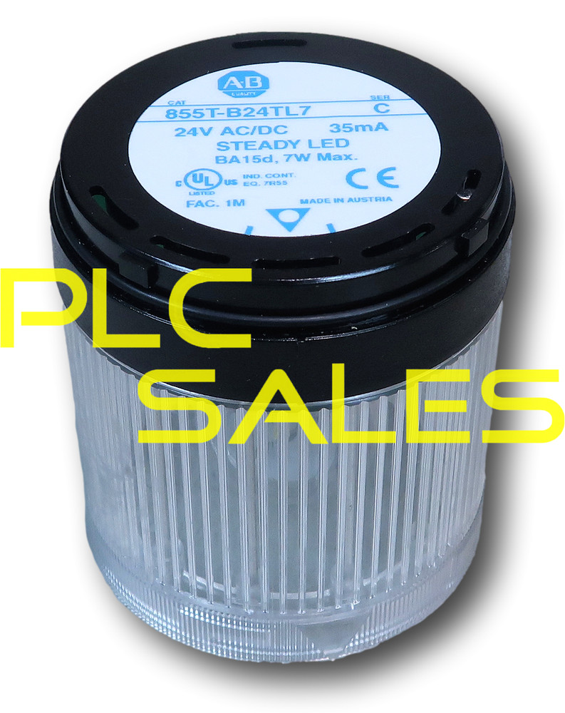 Allen Bradley 855T-B24TL7  |  24V Steady Clear LED Stack Light
