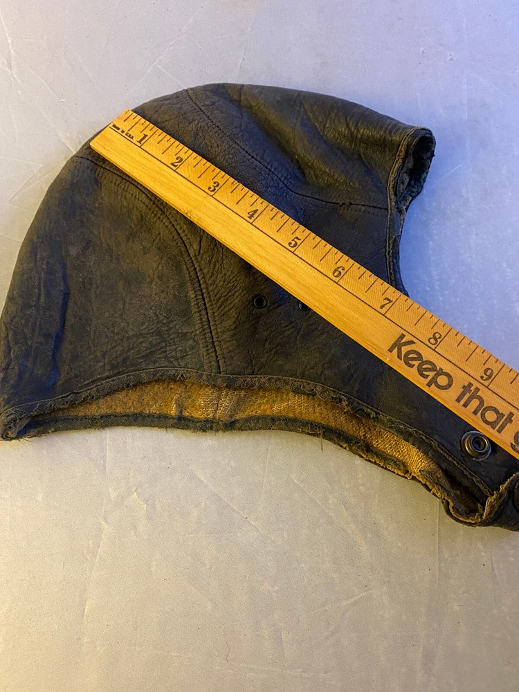 Antique Leather Aviators Cap Leather Lined And Snaps