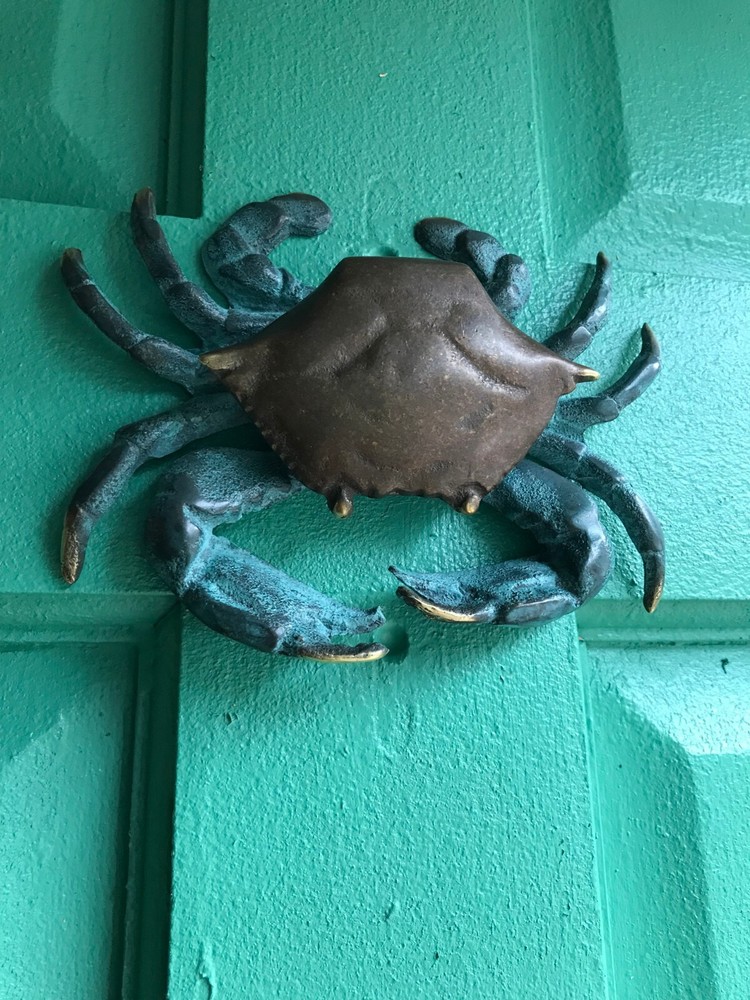 Baltimore Crab Front Door Knocker Solid Brass Crab Figure Ocean Beach Decor Gift