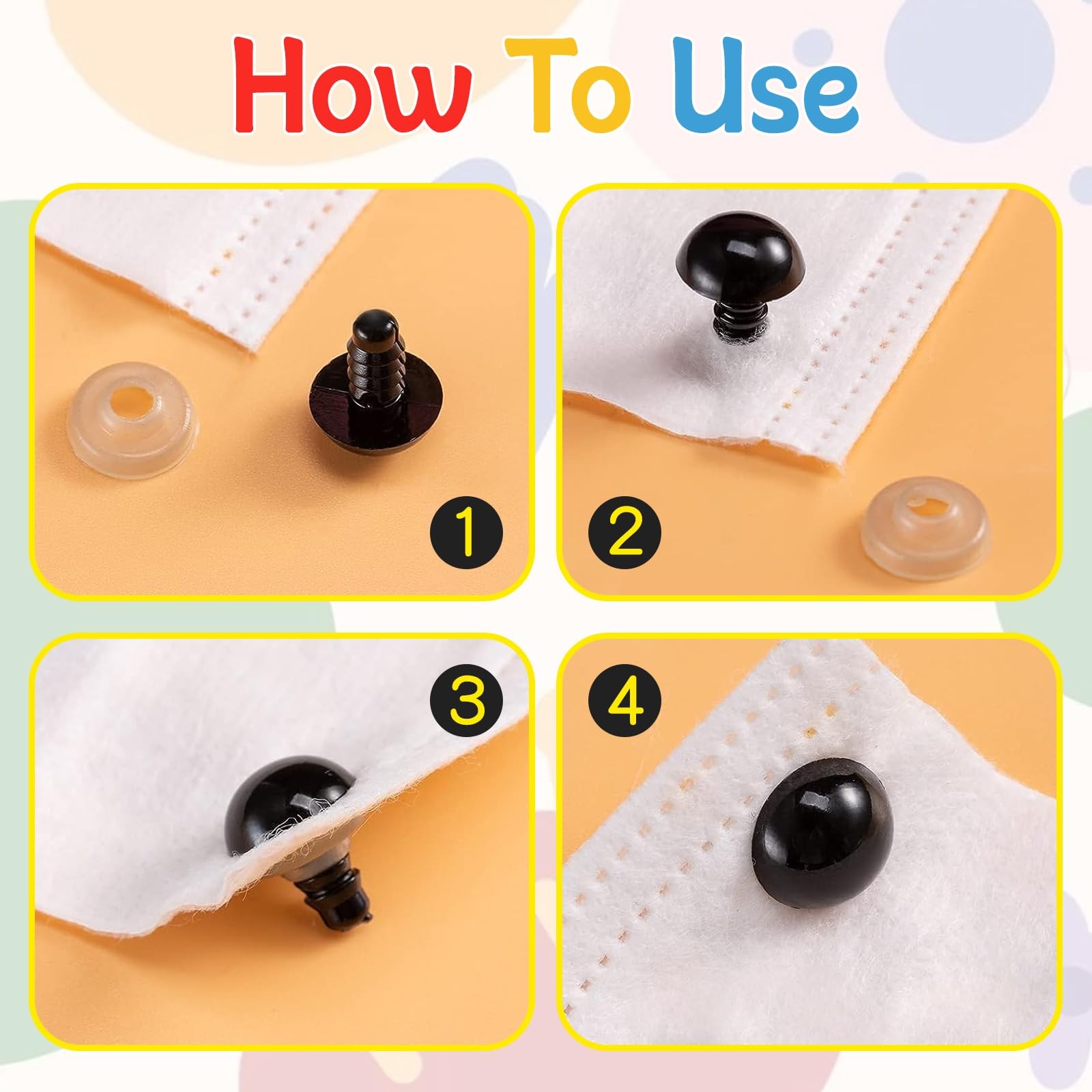 1100PCS Safety Eyes and Noses, Amigurumi Safety Eyes for Crocheting, Colorful...