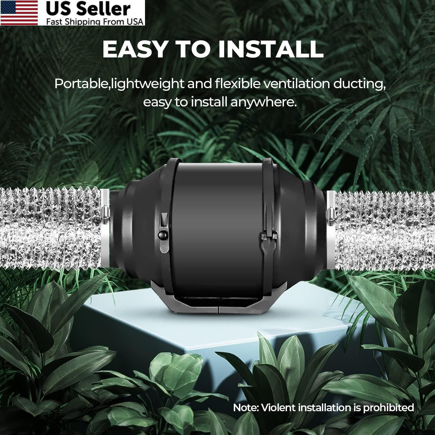 Simple Deluxe 4" 8FT Aluminum Flex Duct Non-Insulated Dryer Vent Silver