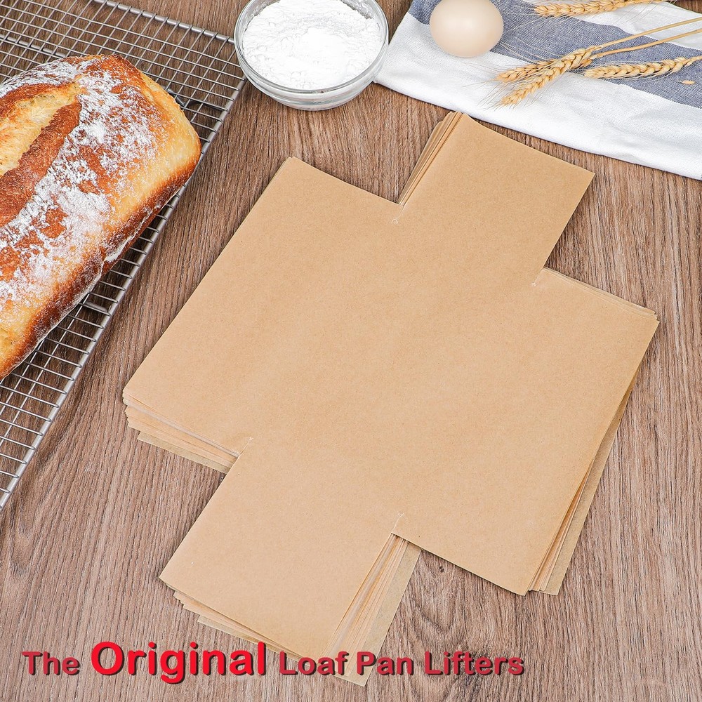 Webake 200Pcs Unbleached Parchment Paper Loaf Pan Liners for Baking Bread 9x5...