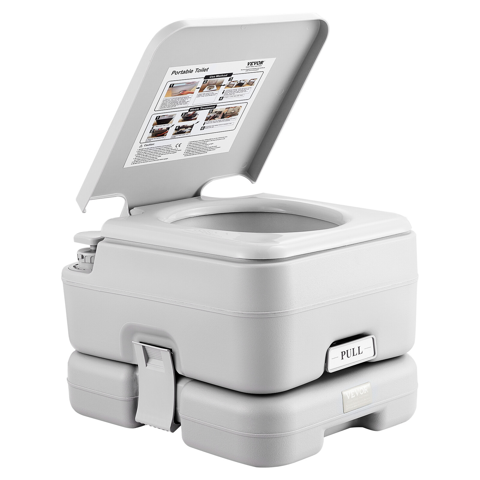 VEVOR Portable Toilet Flush Travel Camping 3.2 Gal Commode Potty Outdoor Indoor