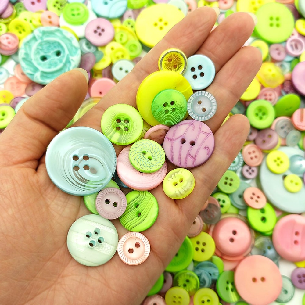 600-700Pcs Macaroon Buttons for Crafts Assorted Multicolor Craft Buttons Maca...