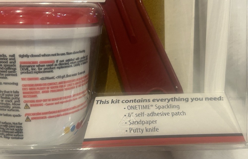 NEW - Red Devil Lightweight Spackling Patch A Wall Kit 1/2 Pint 0549