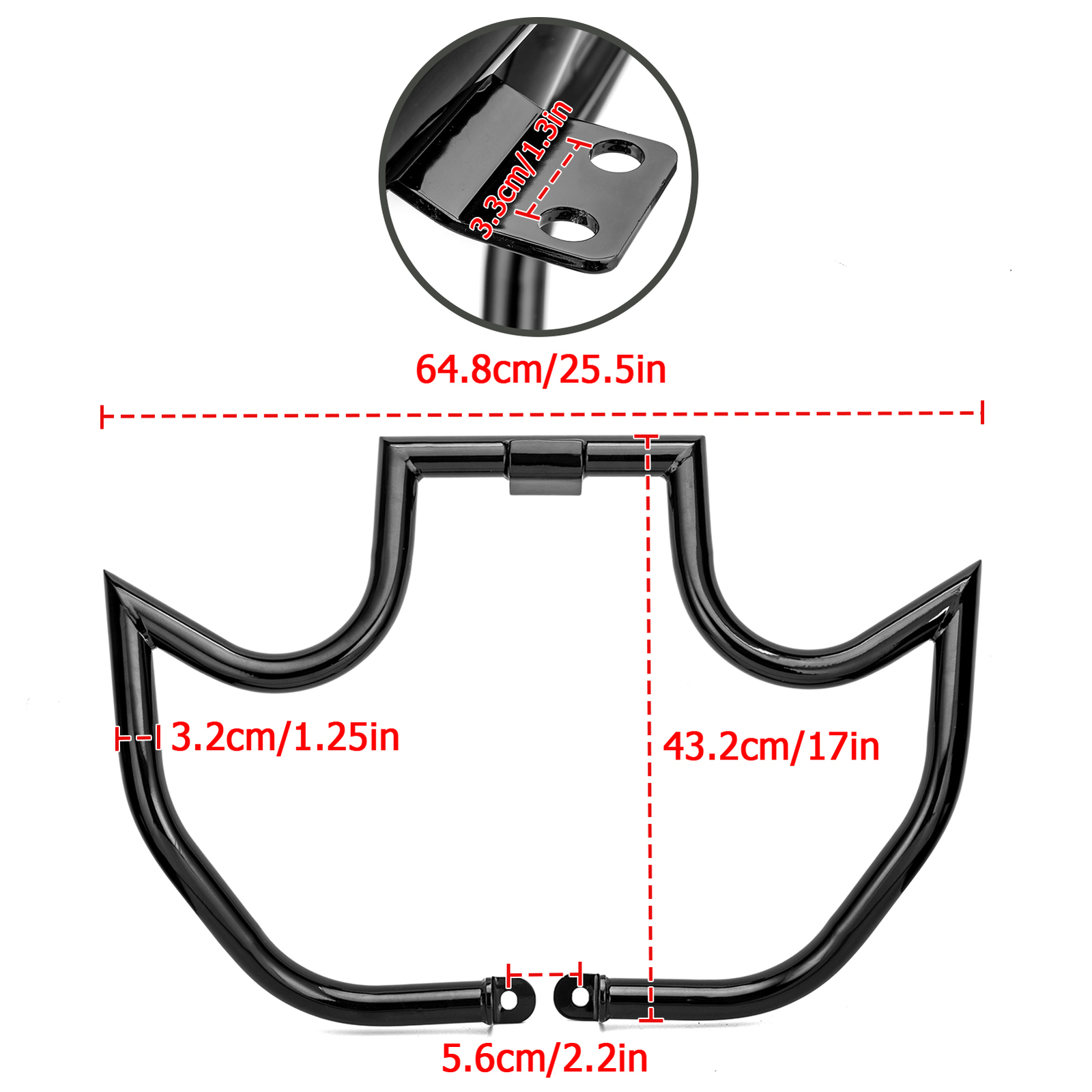 Gloss Black Highway Engine Guard Crash Bar For 04-22 Harley Sportster 883 1200