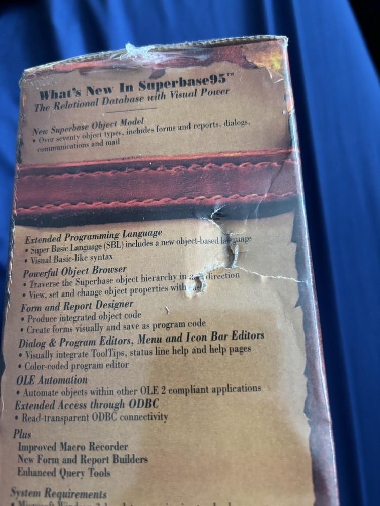 Vintage Superbase 95 Superbase95 Windows PC Database Software Data Base SEALED