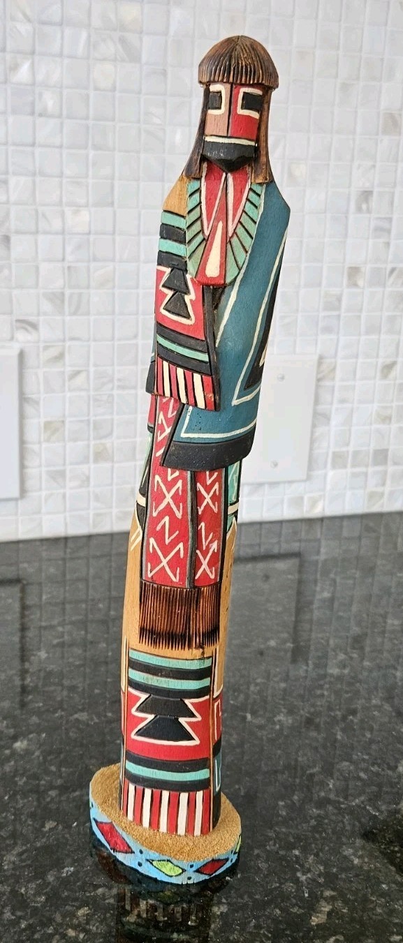 Native American Hopi Longhair Shalako Kachina By S.J. 13.75"