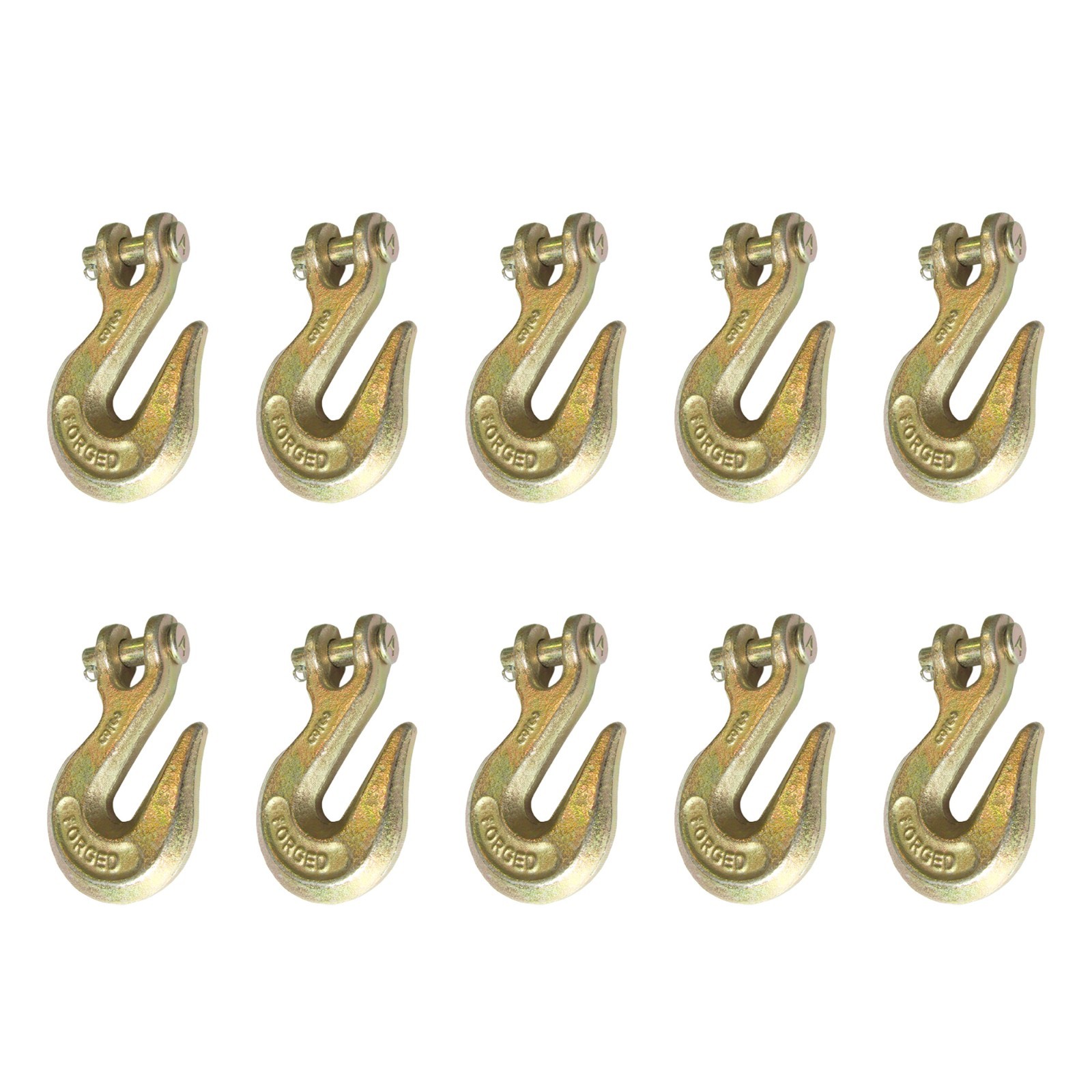 10 Pack Grade 70 Clevis Tie Down Hooks for Transport Chains Cargo Control