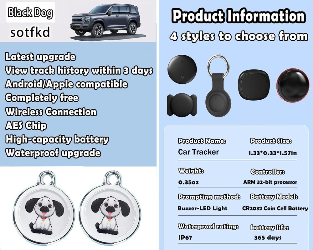 2 Pack GPS Tracker for Vehicles,Car Tracker Device Hidden,Tracker Device for ...